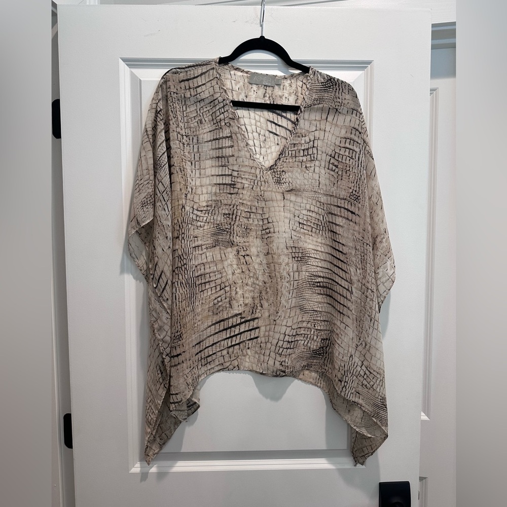 fab'rik Beige and Black Patterned Tunic
